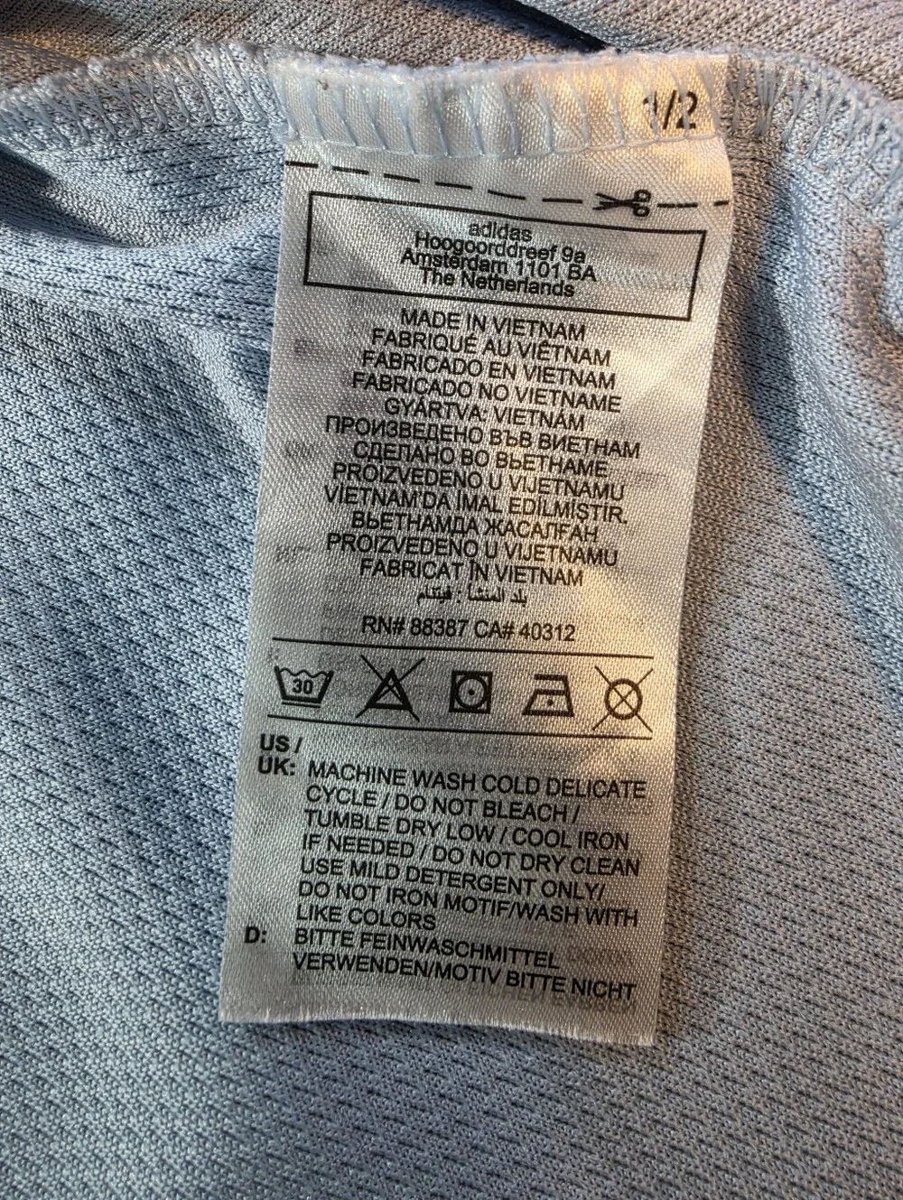 adidas Light Blue Men's Athletic Polo with Logo